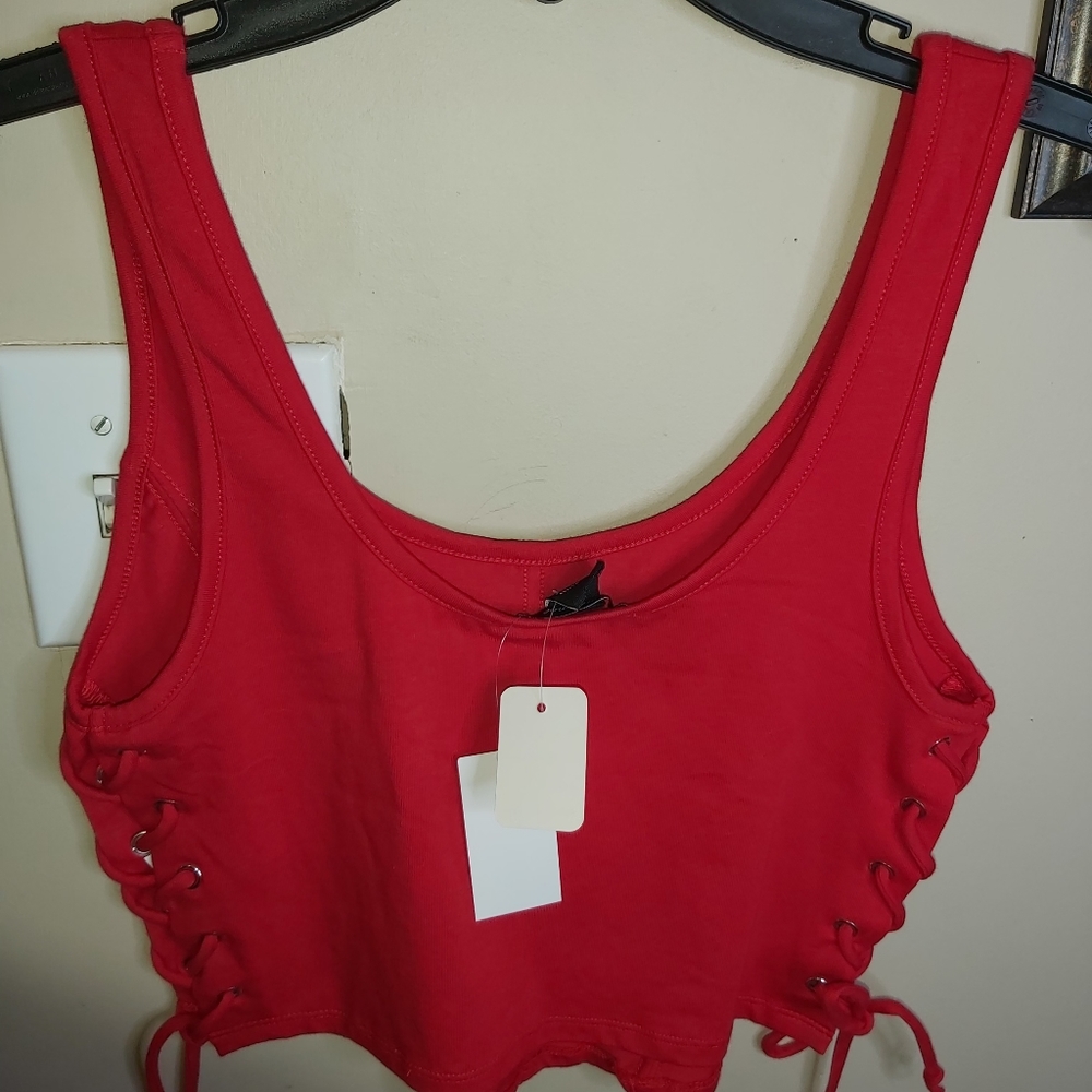 Ambiance Laced-up Side, Corset Girls Tank Top - Picture 3 of 8